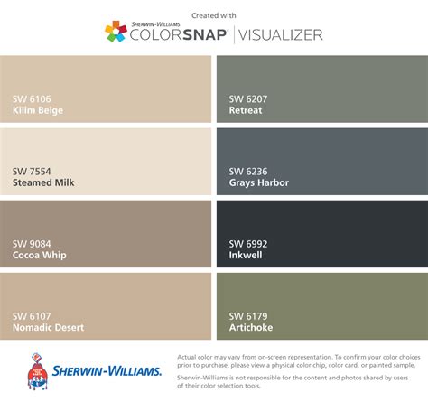 View interior and exterior paint colors and color palettes. sherwin williams nomadic desert coordinating colors ...