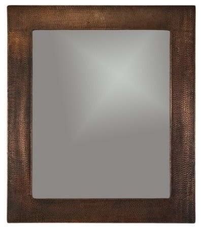 These copper mirrors are a piece of art each one of them, they will enhance your place look and style! Copper Mirror, Hammered - Rustic - Bathroom Mirrors - by ...