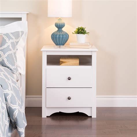 Prepac Monterey 2 Drawer White Nightstand Wdc 2428 The Home Depot