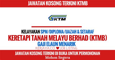 The first railway track in malaysia was built in 1885 linking tin mining town, taiping to address: keretapi-tanah-melayu-berhad-ktmb • Kerja Kosong Kerajaan