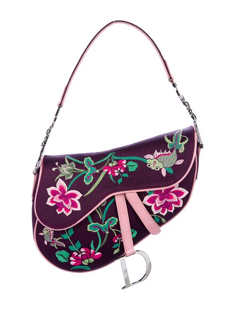 Embroidered Floral & Koi Saddle Bag | Dior saddle bag, Saddle bags, Bags