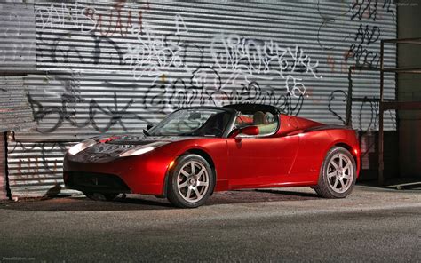 The tesla roadster is a battery electric vehicle (bev) sports car, based on the lotus elise chassis, that was produced by the electric car firm tesla motors. Tesla Roadster Sport Widescreen Exotic Car Wallpapers #14 ...
