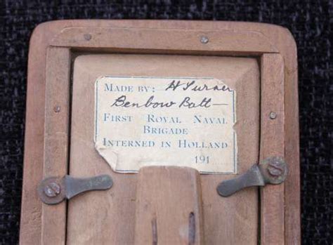 Ww1 Royal Naval Division Prisoner Of War Trench Art Frame