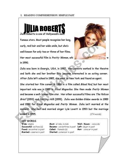 Past Simple Text Comprehension