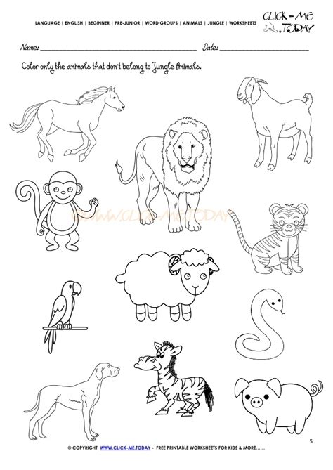 Coloring Animals Worksheets For Kindergarten These Free Animal