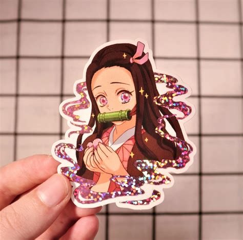 Nezuko Glitter Sticker Catagon
