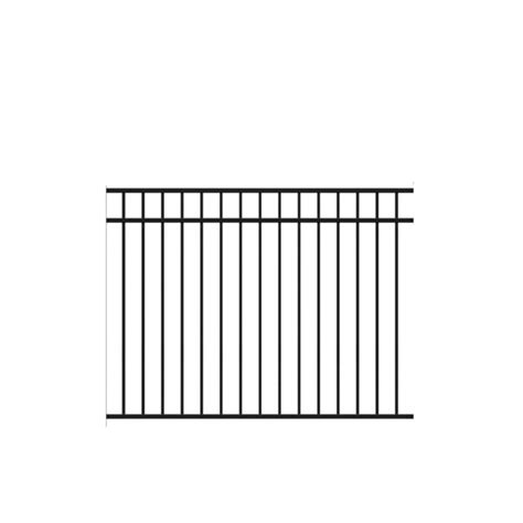 freedom new haven 4 1 2 ft h x 6 ft w black aluminum spaced picket flat top decorative fence