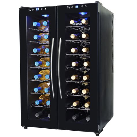 Newair Silent Wine Cooler 32 Bottle Capacity Dual Zone Refrigerator Aw
