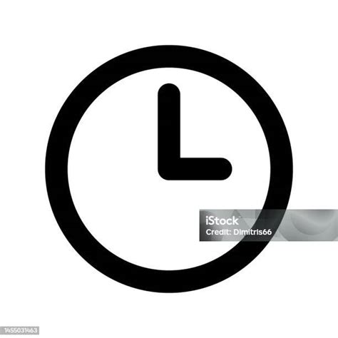 Minimal Vector Clock Icon Three Oclock Stock Illustration Download