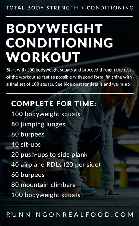 Bodyweight Conditioning Workout In 2020 Conditioning
