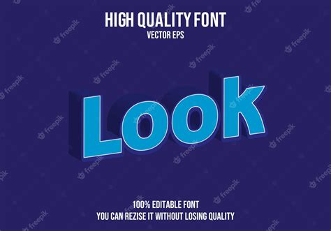 Premium Vector Look Text Font Effect