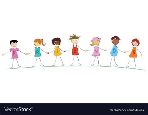Friends Holding Hands Royalty Free Vector Image