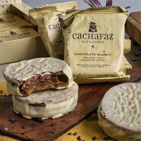 Cachafaz Alfajor White Chocolate With Dulce De Leche 60 G Box Of 12