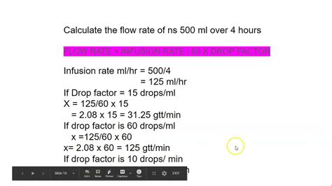 Iv Fluids Drip Rate Calculations Infusion Rate And Flow