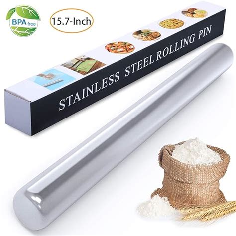 Wisfox Stainless Steel Rolling Pin Metal Rolling Pins For Baking