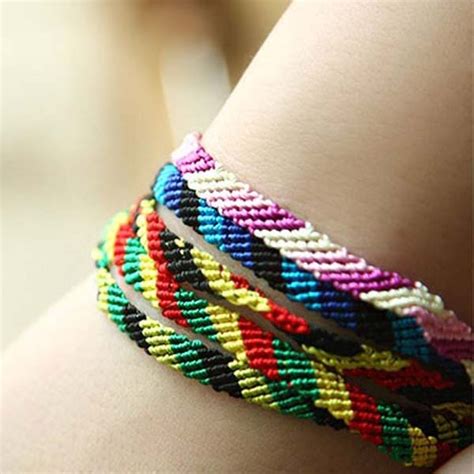 Handmade Bohemian Weave Cotton Friendship Bracelet Woven Rope String