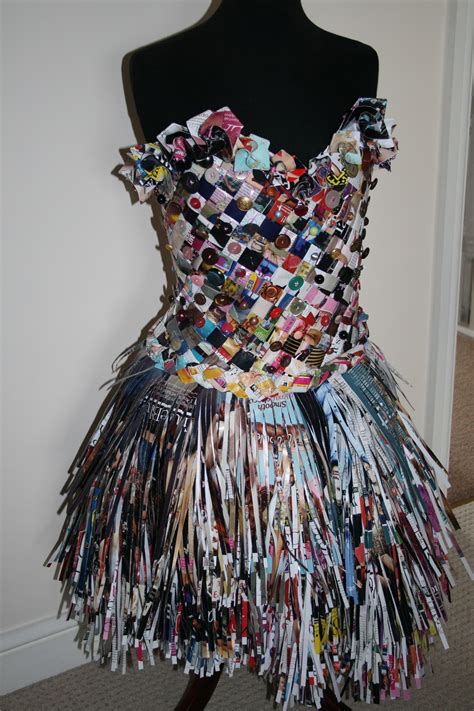 Magazine Dress Recycled Dress Upcycled Fashion Paper Dress