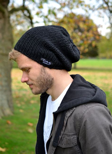 Men's Slouchy Beanie Men's Knitted Hat Mens Slouchy | Etsy