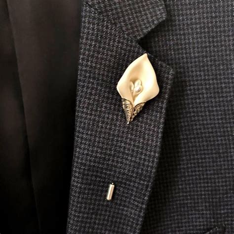 Flower Label Pin Suit Boutonniere Lapel Pin For Men Bridal Etsy