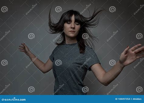 Woman With Flying Hair Stock Photo Image Of Motion 108497354