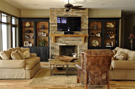 Bookcases Around Stone Fireplace Fireplace Built Ins Bookshelves