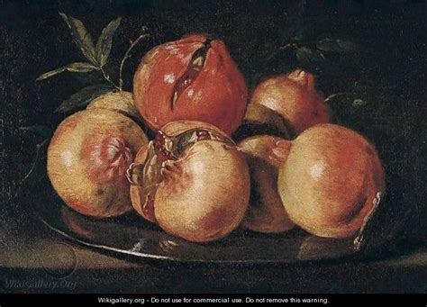 Still Life Of Pomegranates Upon A Pewter Dish After Juan De