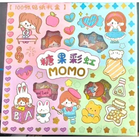 Jual Stiker Momo Rainbow Box Motif Rondom Isi Pc Shopee Indonesia