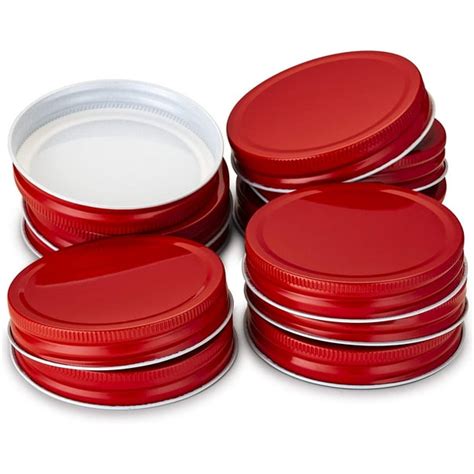 kook wide mouth mason jar lids 12 pack red