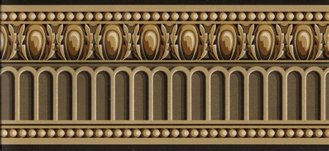 Victorian Architectural Trim Dark Brown Gold Wallpaper Border Gold