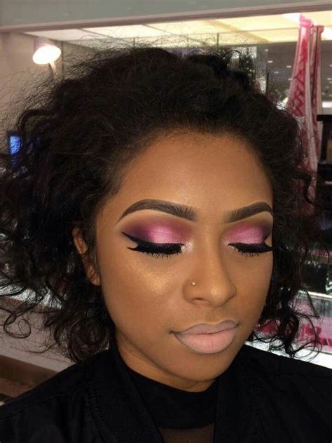 pink eye makeup dark skin makeup love makeup glam makeup hair makeup black women makeup