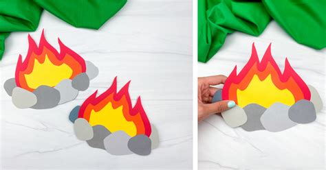 Paper Campfire Craft For Kids Free Template