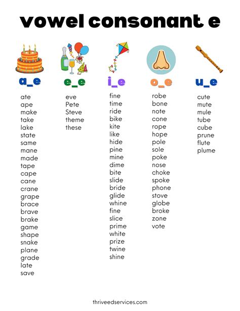 Vowel Consonant Vowel Words List