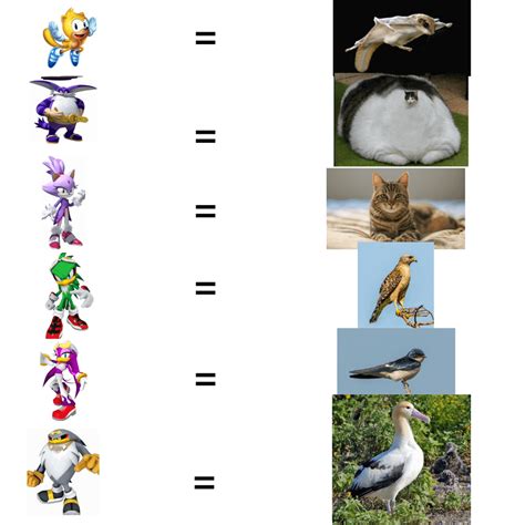 Sonic Characters Compared To Their Real Life Species Part 2