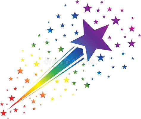 Rainbow Colored Shooting Star Stock Illustration Illustration Of Icon