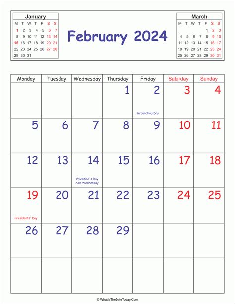 Calendar February 2024 United States Michel Zbinden En 45 Off