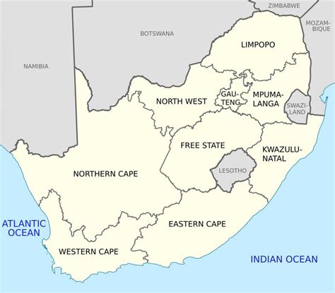 Map Of South Africa Regions Political And State Map Of South Africa