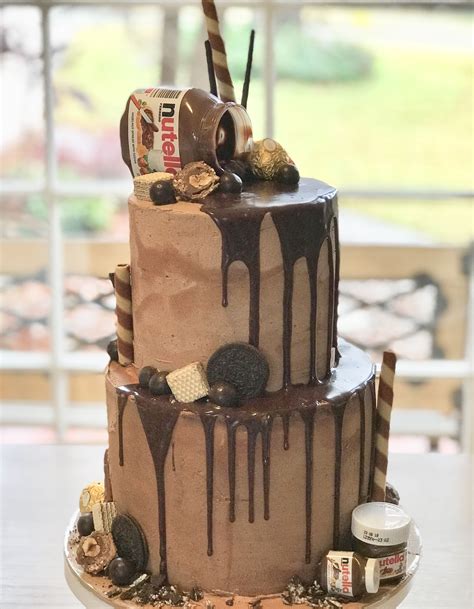 Chocolate Overload Nutella Drip Cake With Nutella Buttercream And