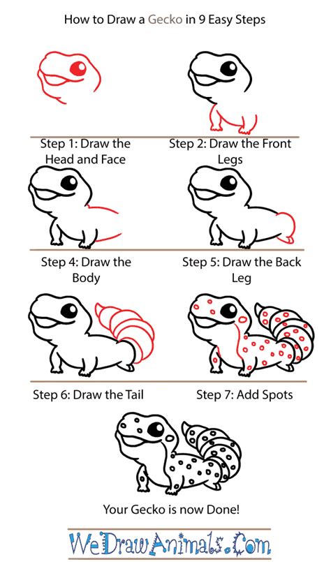 How To Draw A Cute Gecko