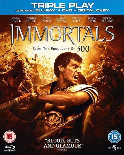 Immortals Triple Play Blu Ray Dvd Digital Copy