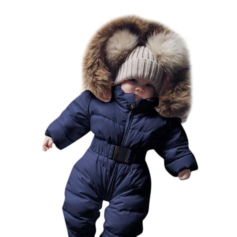 Novelty And More Newborn Baby Winter Thicken Snowsuit Warm Fleece Hoodie