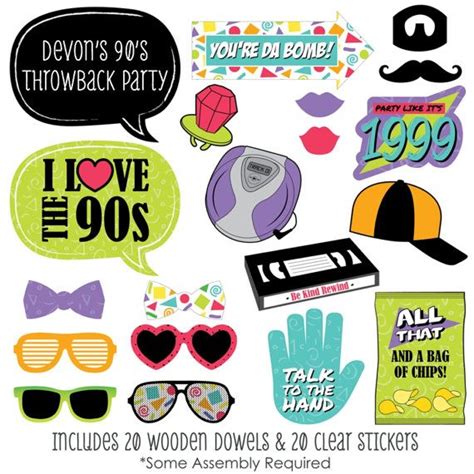 90s Throwback Photo Booth Props 1990s Party With Etsy Photo Booth