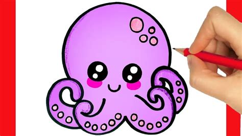 how to draw octopus easy step by step kawaii drawings youtube