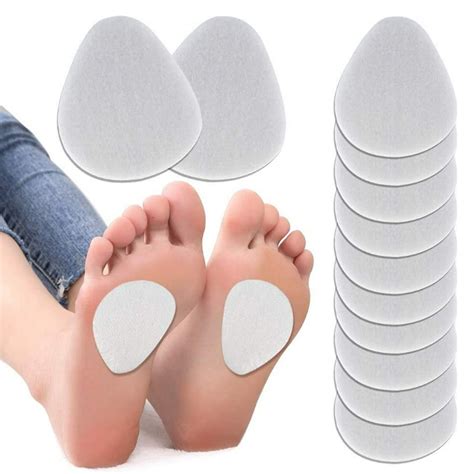 6 pairs 12 pieces felt metatarsal pads 1 4 thick reusable breathable ball of foot cushions