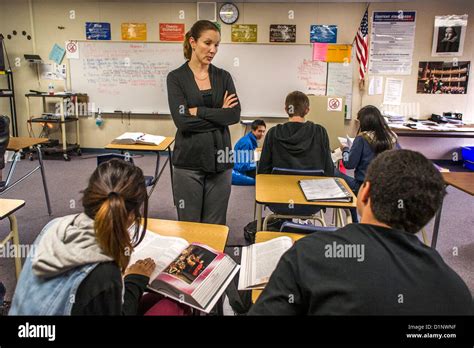 A California High School English Teacher Assists Her Students
