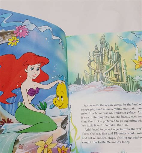 Disney The Little Mermaid Hardcover Book 1993 Wonderful World Etsy
