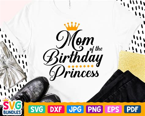 Mom Of The Birthday Princess Svg Birthday Girls Mom Etsy