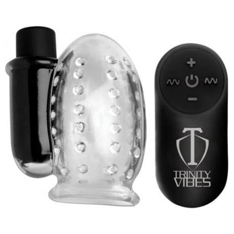Trinity 28 Function Rechargeable Penis Head Teaser With Remote Sex Toy