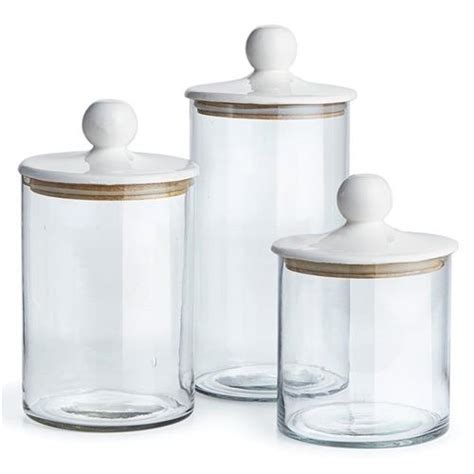 Penny French Country Glass Canisters Set Of 3
