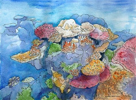 The decals are made of clear, durable interior vinyl, have a nice gloss finish, and remove easy from all all images are copyright, so please do not use them without my permission. Coral Reef | Watercolor Painting | Pinterest | Coral reefs and Watercolor