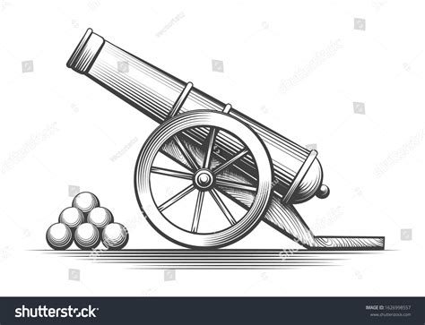 cannon weapon firing antique cannons shooting stock vector royalty free 1626998557 shutterstock